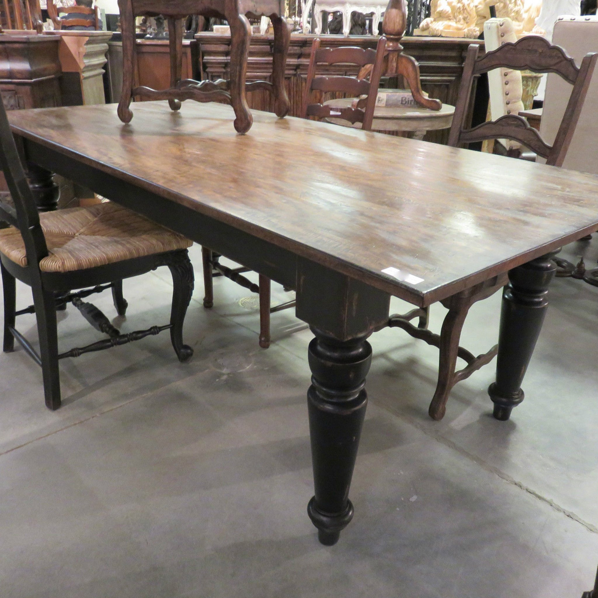 Rustic Farmhouse Kitchen Table
 Rustic Farmhouse Dining Table 72" Black Distressed
