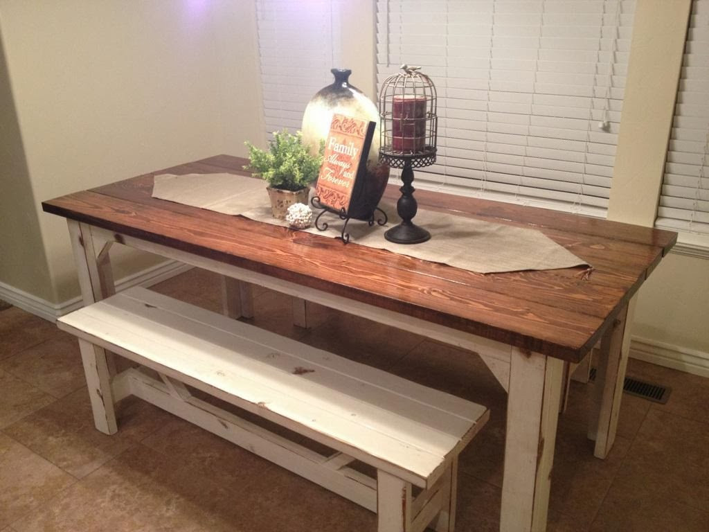 Rustic Farmhouse Kitchen Table
 Rustic Nail Farm style kitchen table and benches to match