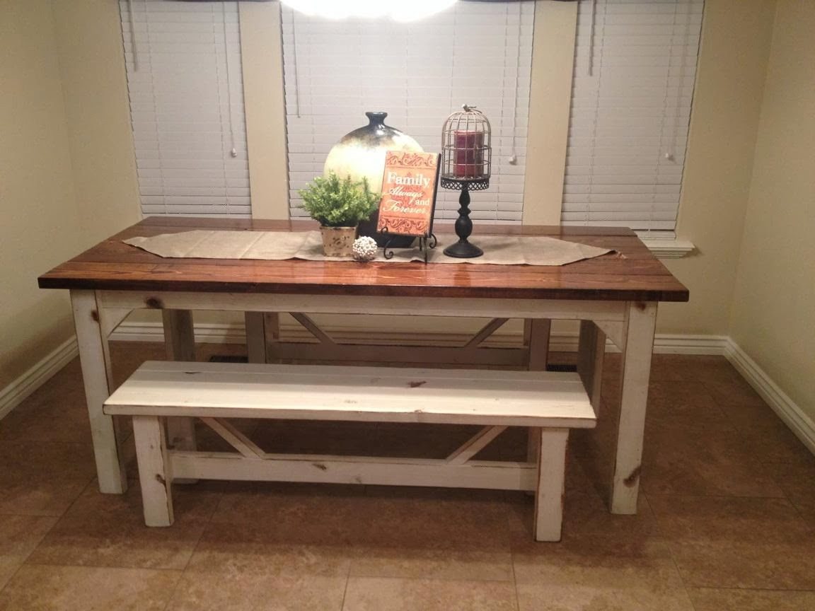 Rustic Farmhouse Kitchen Table
 Rustic Nail Farm style kitchen table and benches to match