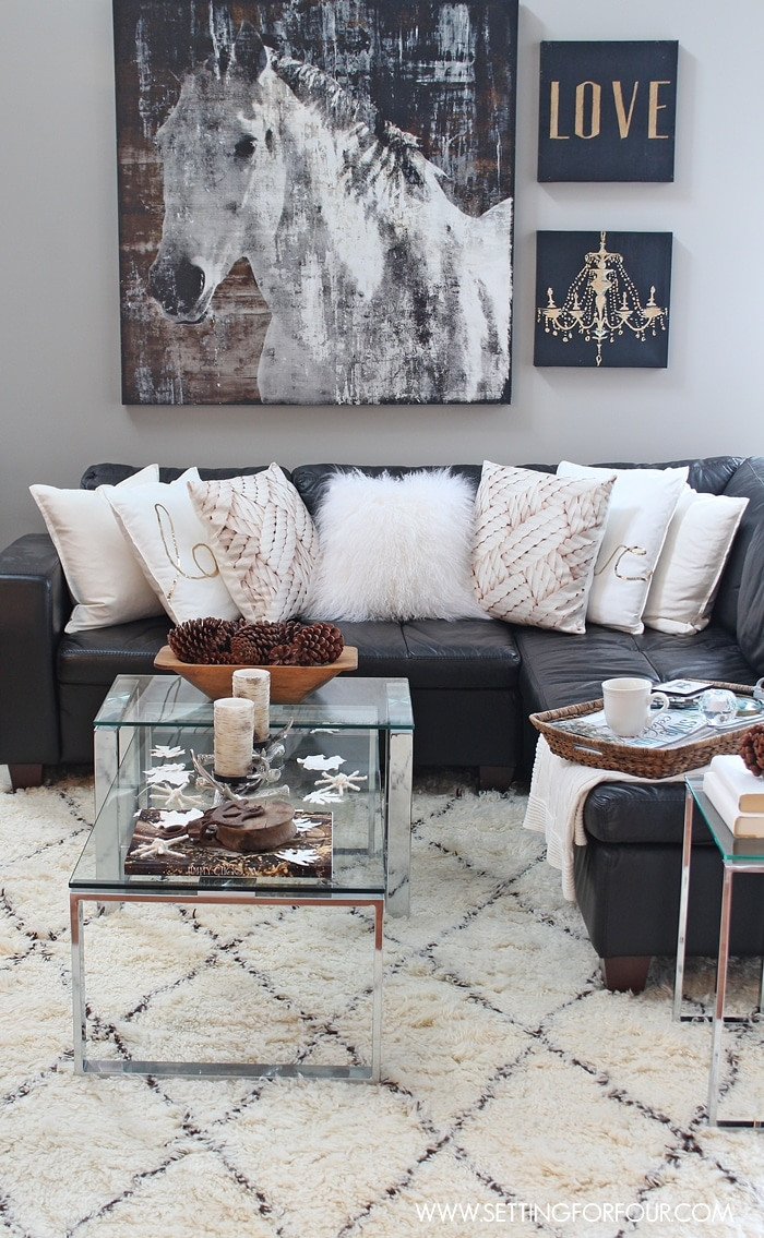Rustic Glam Living Room
 Rustic Glam Living Room New Rug Setting for Four