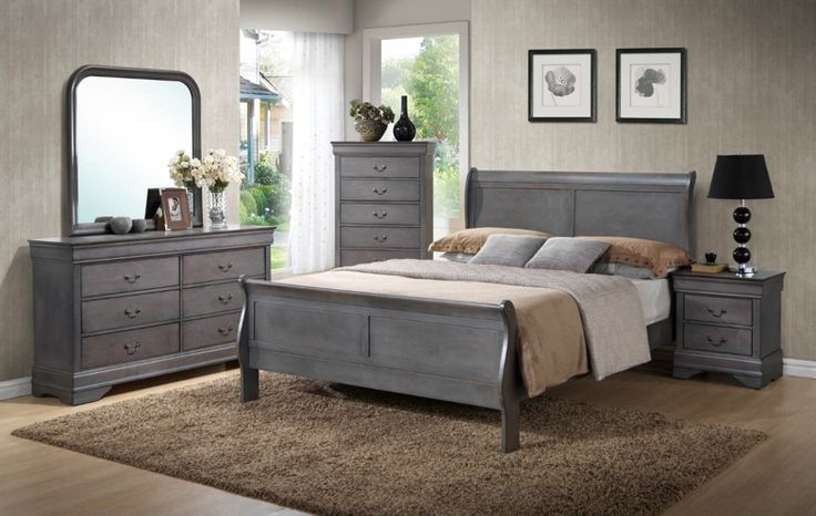 Rustic Grey Bedroom Set
 Unique Rustic Grey Sleigh Bedroom Set King 7pc Set $699