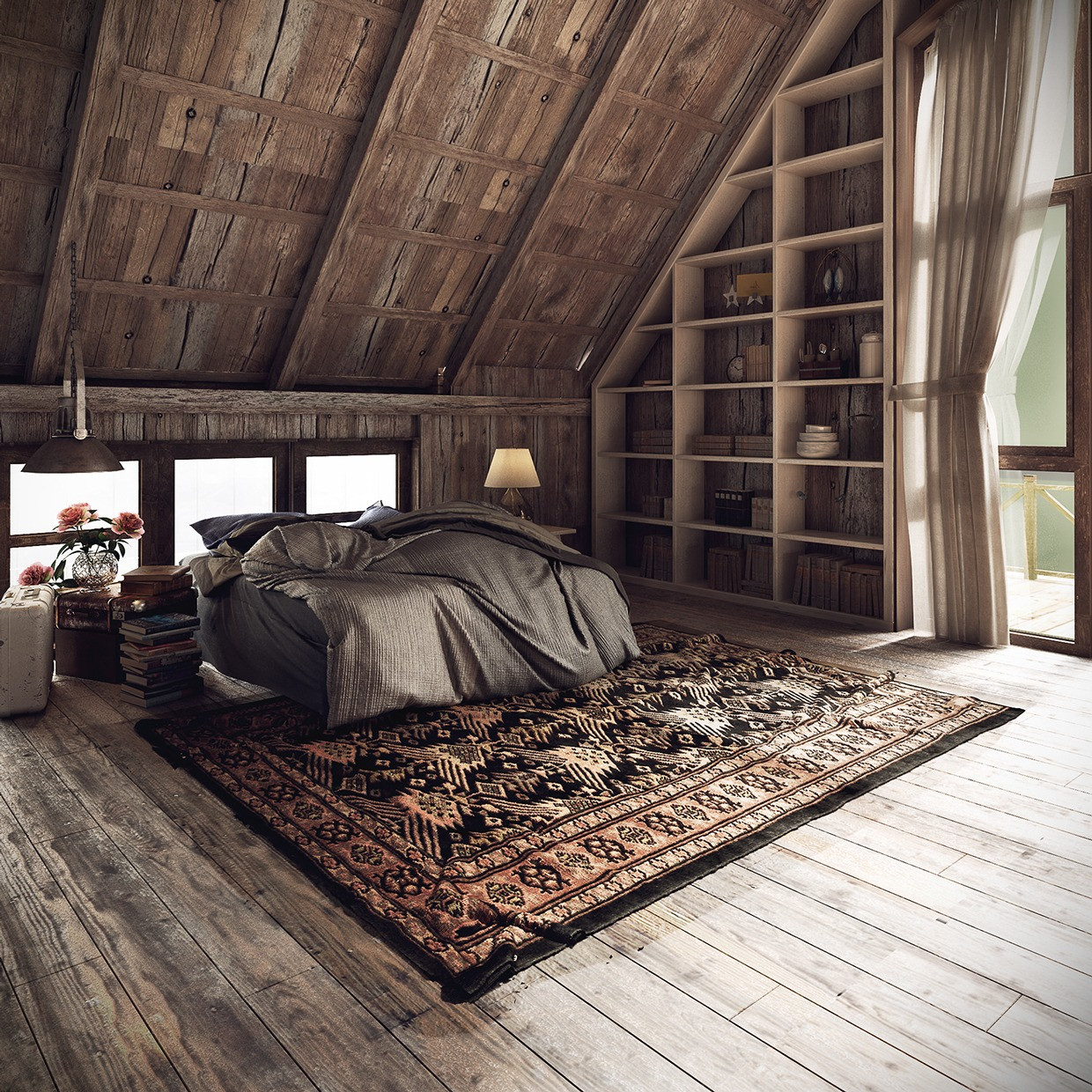 Rustic Industrial Bedroom
 Three Homes with a Contemporary Twist on Rustic Design