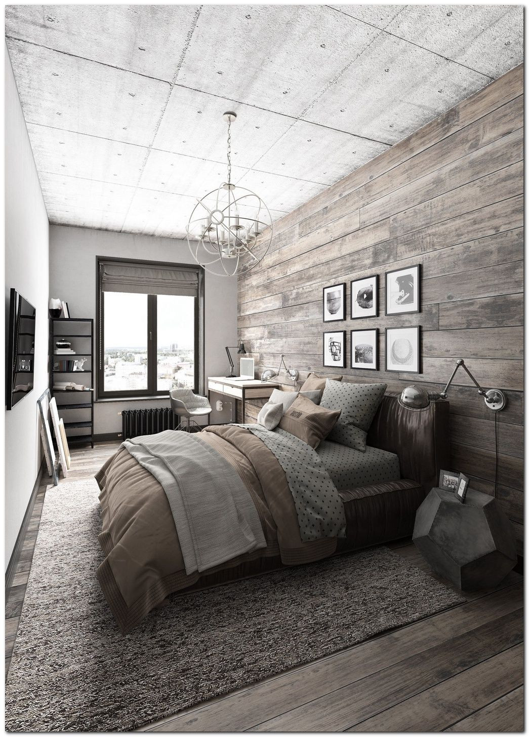 Rustic Industrial Bedroom
 70 Ideas for Industrial Bedroom Interior