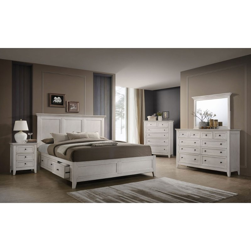 Rustic King Bedroom Set
 Casual Classic Rustic White 4 Piece King Bedroom Set St