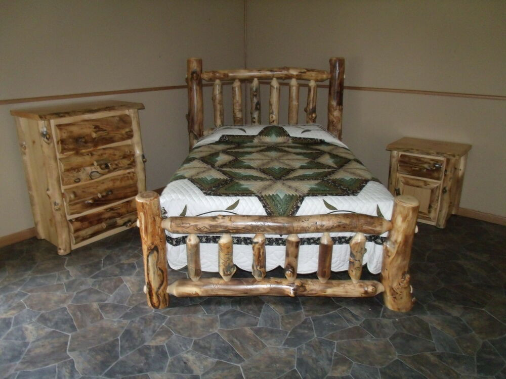 Rustic King Bedroom Set
 Rustic Aspen Log BEDROOM SET KING plete Bed 4 Drawer