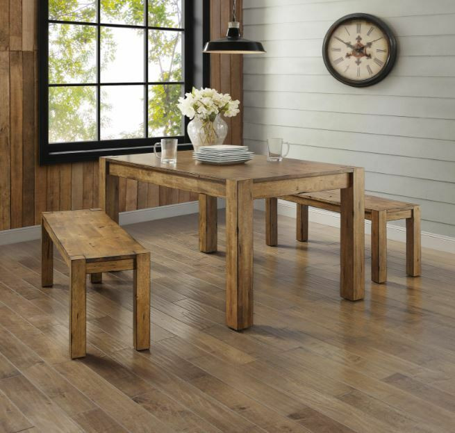 Rustic Kitchen Bench
 Dining Table Set for 4 Rustic Farmhouse Kitchen Table