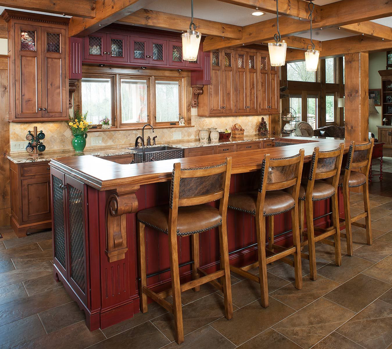 Rustic Kitchen Island With Seating
 Rustic kitchen and island in 2019