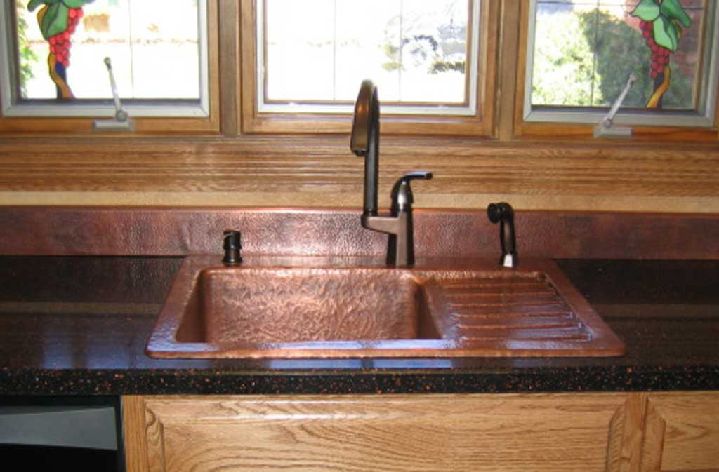 Rustic Kitchen Sink
 Hand made custom copper sink with drain board