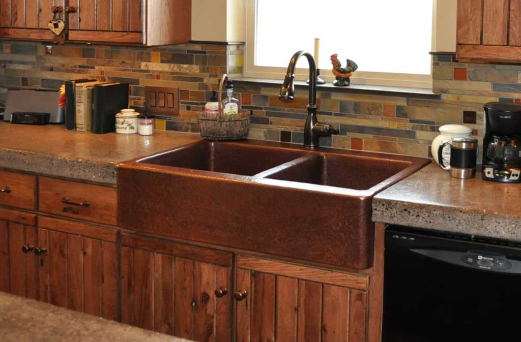 Rustic Kitchen Sink
 Mountain Rustic Farm Front Copper Kitchen Sink Mountain