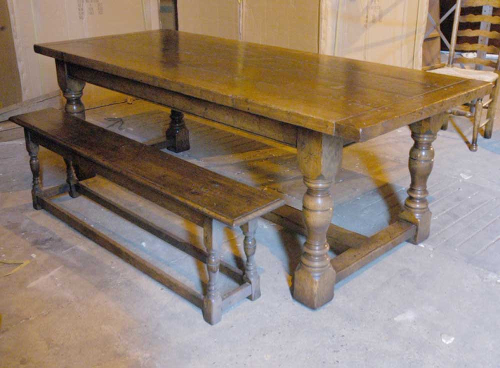 Rustic Kitchen Tables With Bench
 English Abbey Oak Rustic Refectory Table Bench Dining Set