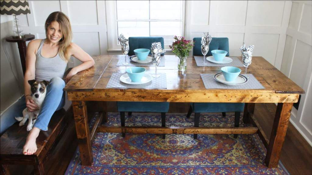 Rustic Kitchen Tables With Bench
 How to Build a Rustic Farmhouse Kitchen Table for ly $50