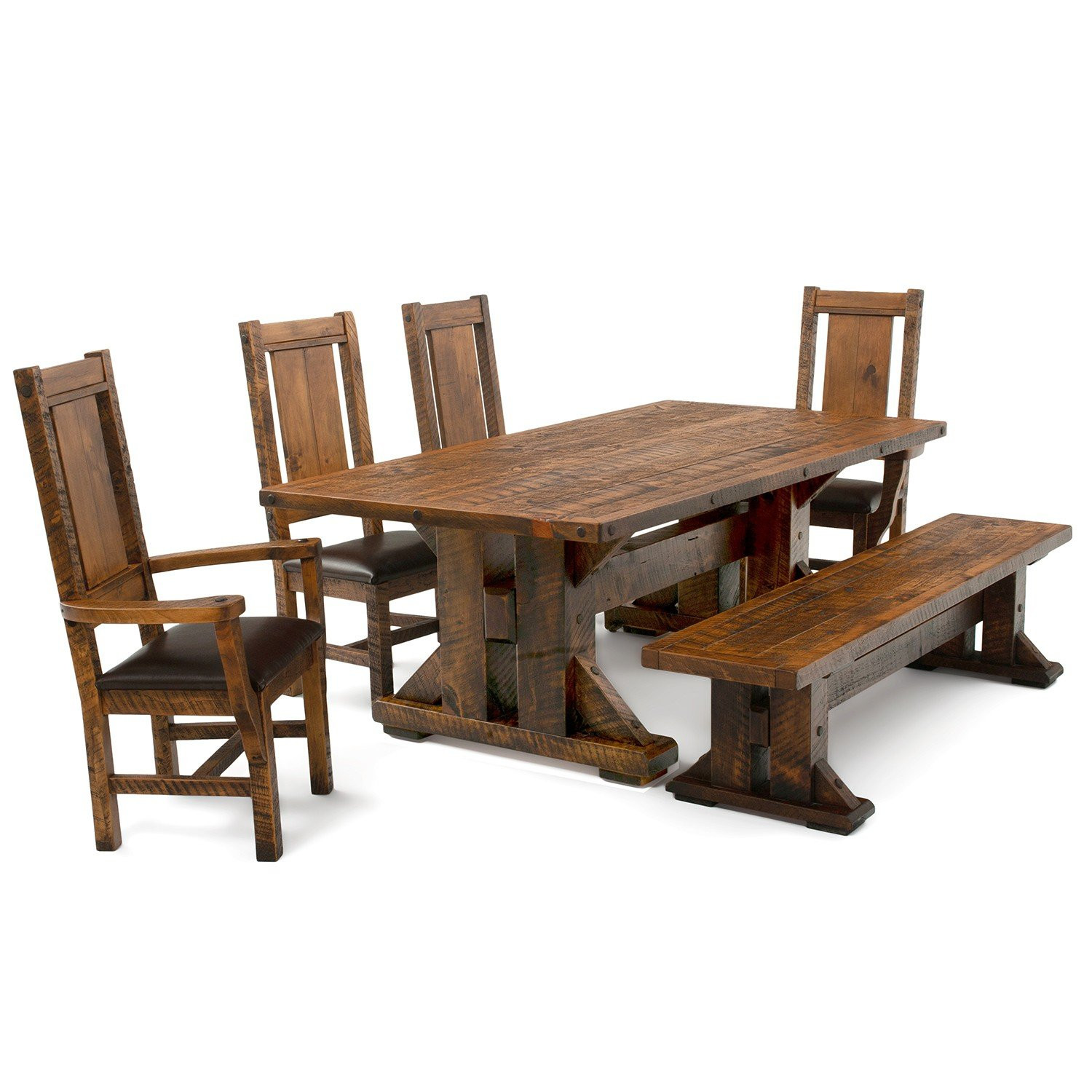 Rustic Kitchen Tables With Bench
 Timber Haven Rustic Dining Table