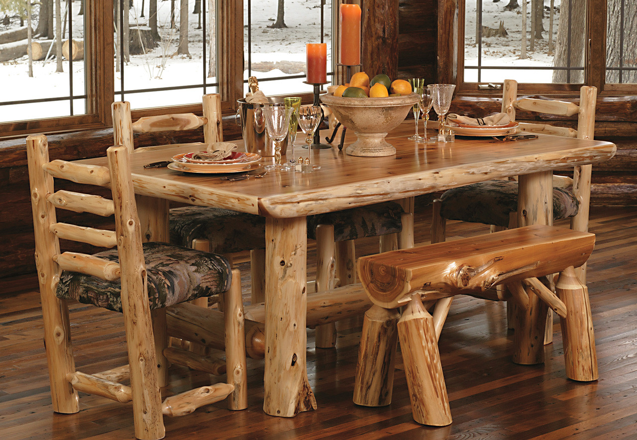 Rustic Kitchen Tables With Bench
 Timberland Dining Table