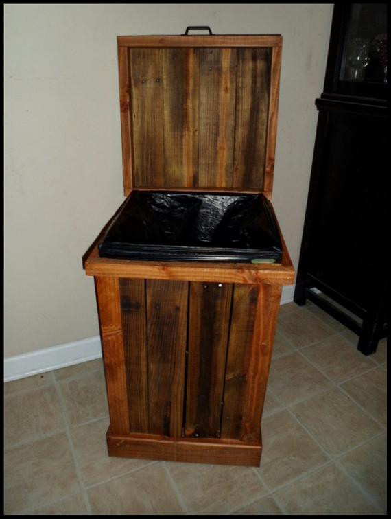 Rustic Kitchen Trash Can
 Garbage Can Wood Trash Can Rustic Home Decor Kitchen