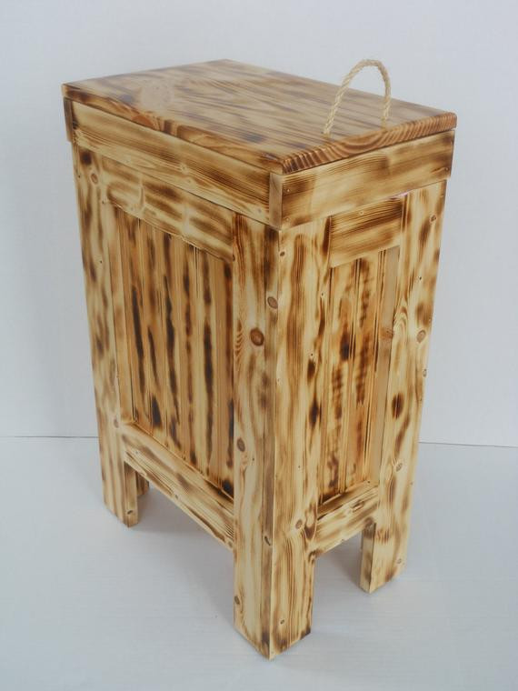 Rustic Kitchen Trash Can
 RUSTIC Wood Wooden CABIN Kitchen Garbage Can by