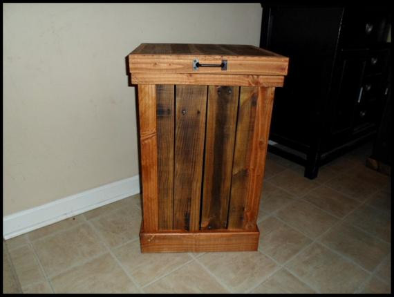 Rustic Kitchen Trash Can
 Garbage Can Wood Trash Can Rustic Home by OurTwistedCreations