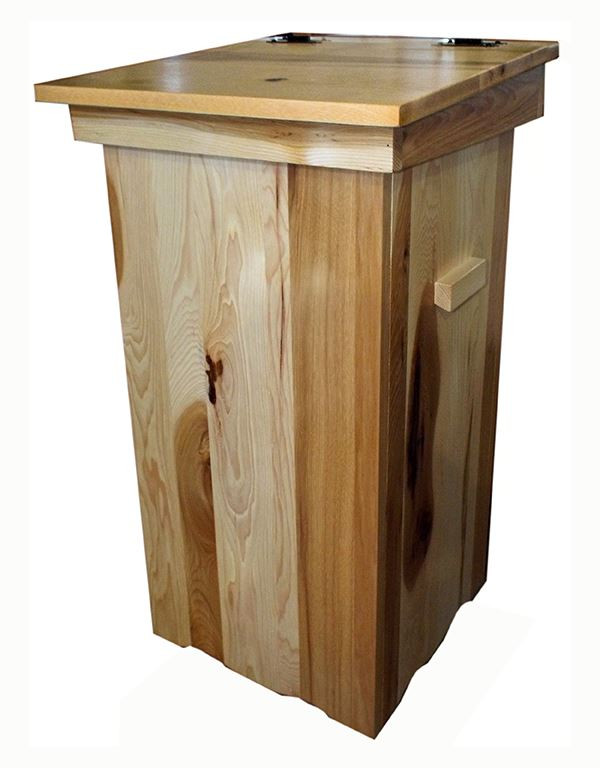 Rustic Kitchen Trash Can
 This is a unique and useful Amish Furniture Oak Hinge Top
