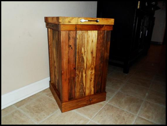 Rustic Kitchen Trash Can
 Rustic Trash Can Garbage Can Kitchen Decor by