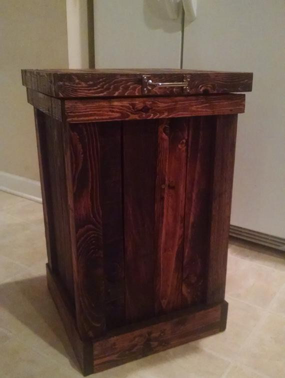 Rustic Kitchen Trash Can
 Rustic Trash Can Trash Bin Garbage Can Wood by
