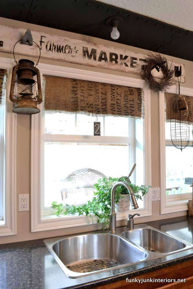 Rustic Kitchen Valances
 26 Best Farmhouse Window Treatment Ideas and Designs for 2020