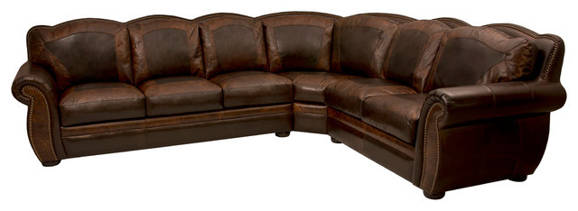 Rustic Leather Living Room Furniture
 Western Themed Leather Sectional Rustic Living Room