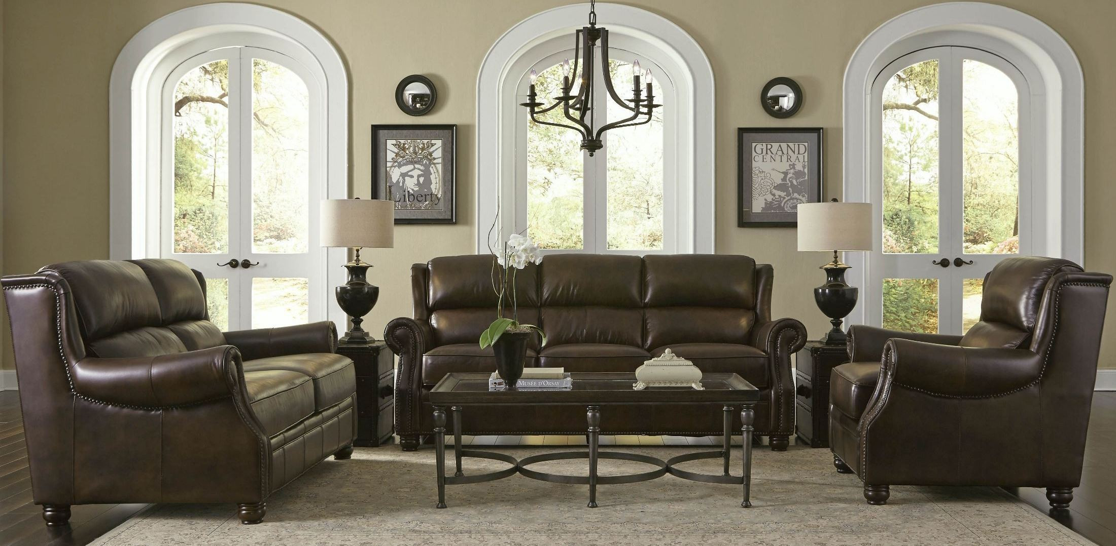 Rustic Leather Living Room Furniture
 Appalachian Rustic Savauge Leather Living Room Set from