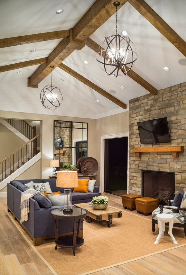 Rustic Living Room Ceiling Lighting
 Plan 2472 The Chatham in 2019