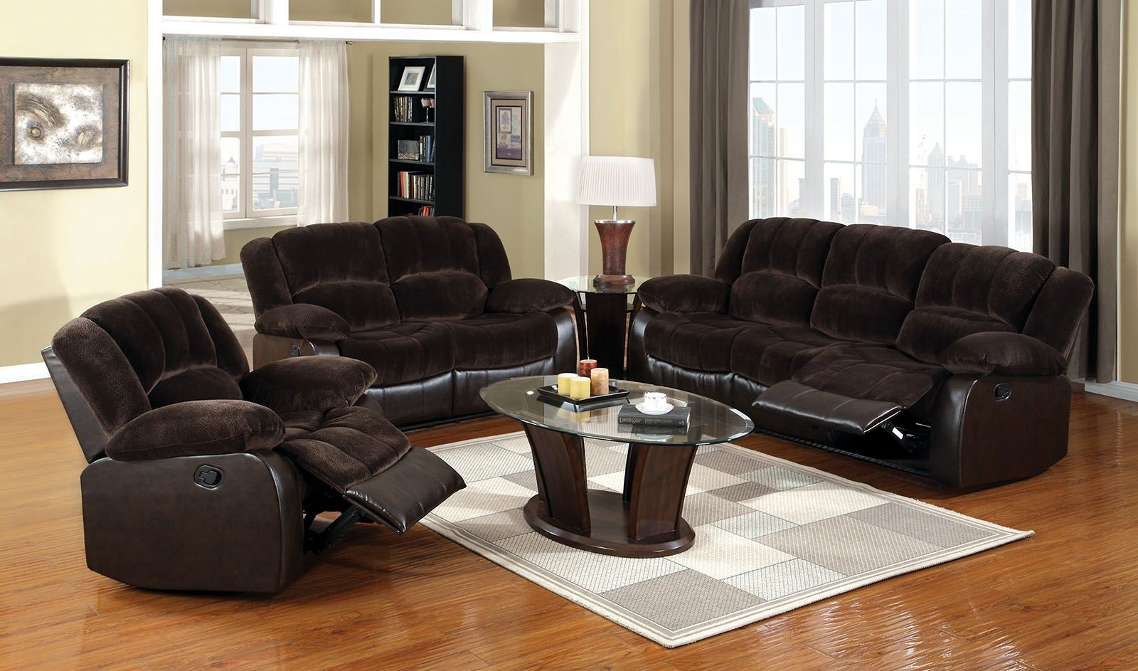Rustic Living Room Furniture Sets
 Winslow Rustic Brown Reclining Living Room Set from