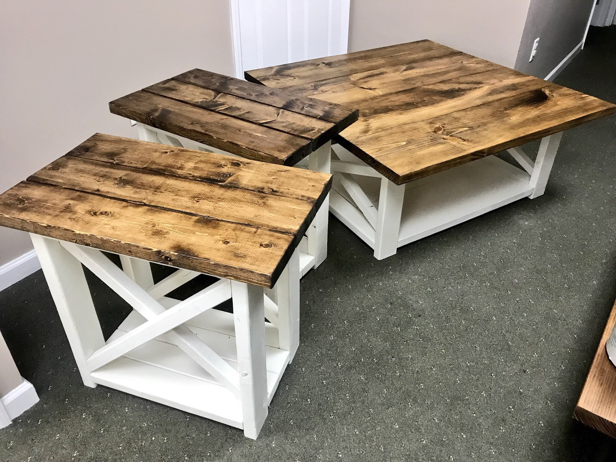 Rustic Living Room Table Sets
 Rustic Living Room Set Farmhouse Coffee Table With