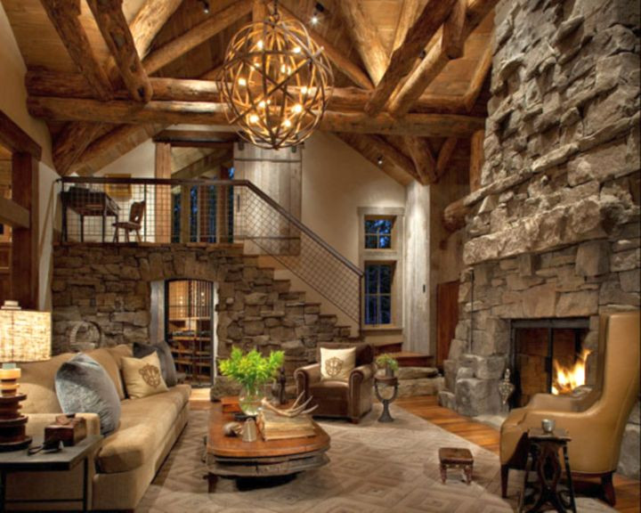 Rustic Living Rooms With Fireplace
 rustic living room ideas with tall stone fireplace