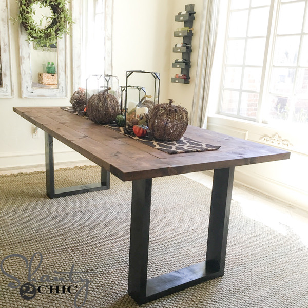 Rustic Modern Kitchen Table
 DIY Rustic Modern Dining Table Shanty 2 Chic
