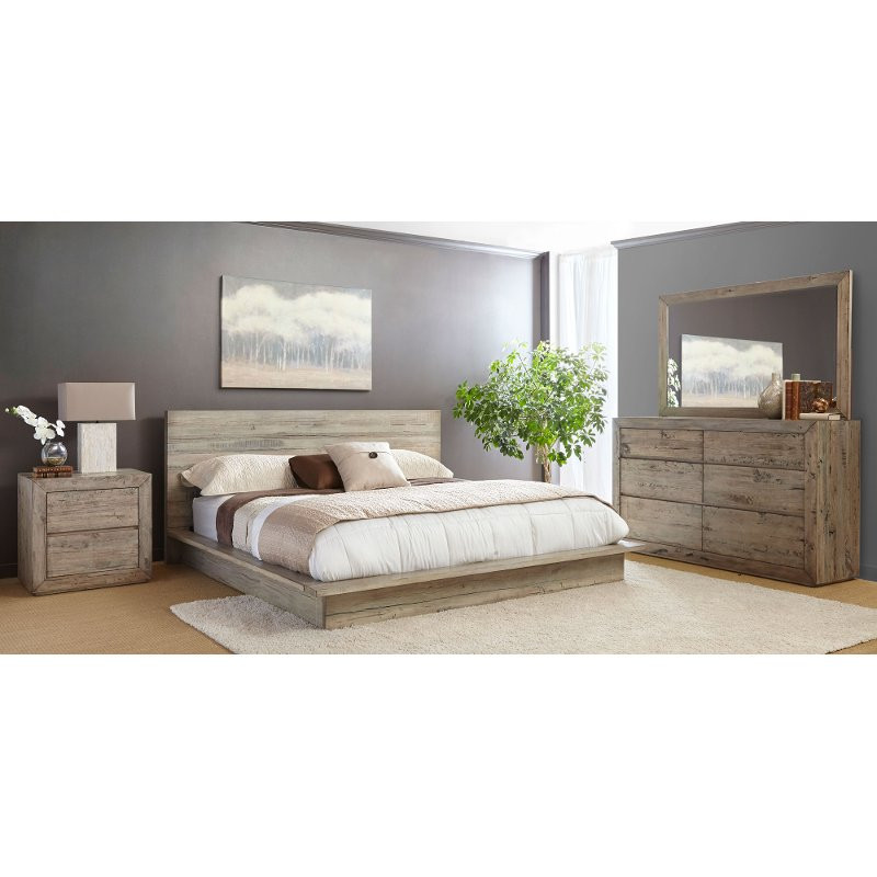 Rustic White Bedroom Furniture
 White Washed Modern Rustic 4 Piece Queen Bedroom Set