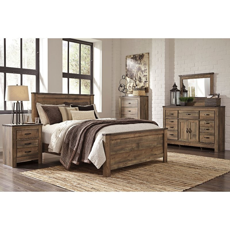 Rustic White Bedroom Furniture
 Contemporary Rustic Oak 4 Piece King Bedroom Set Trinell