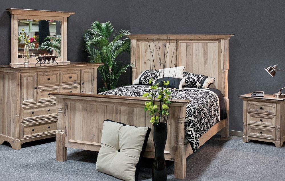 Rustic Wood Bedroom Set
 Luxury Amish Bedroom Set 4 Pc Rustic Palisade Solid Wood