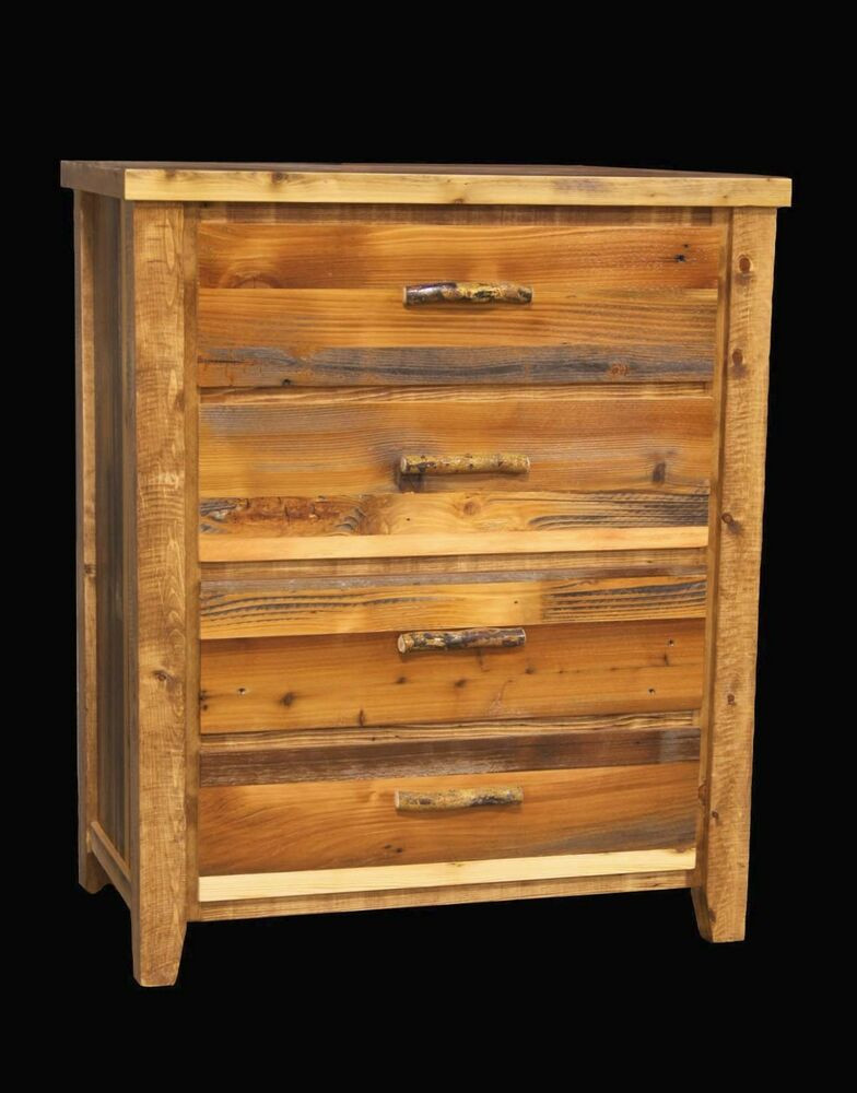 Rustic Wood Bedroom Sets
 Western 4 Drawer Dresser Country Rustic Cabin Log Wood