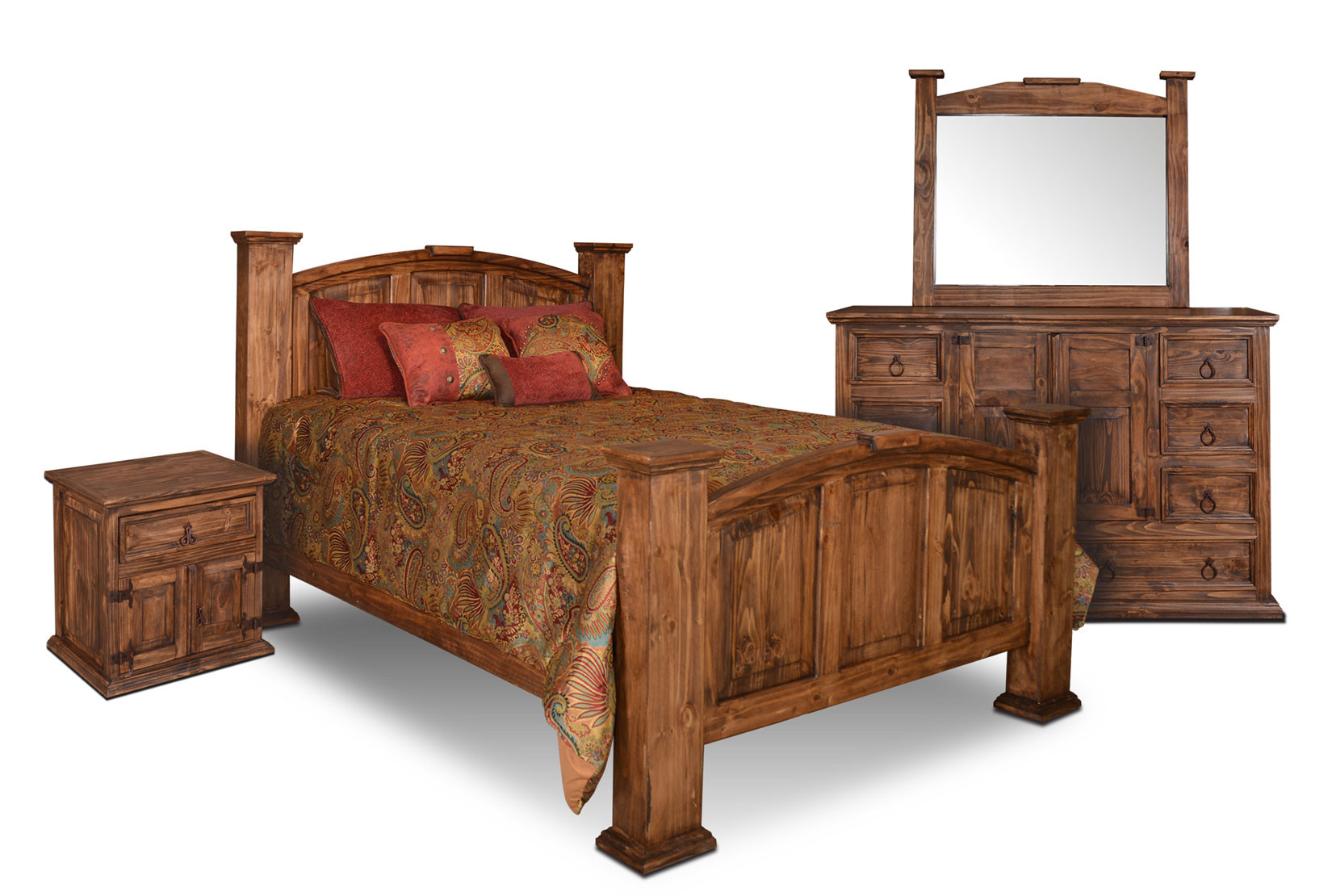 Rustic Wood Bedroom Sets
 Rustic Bedroom Set Pine Wood Bedroom Set 4 Piece Bedroom Set