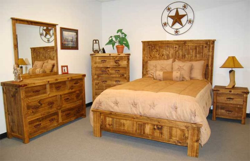 Rustic Wood Bedroom Sets
 Natural Finish Reclaimed Wood Rustic Bedroom Set
