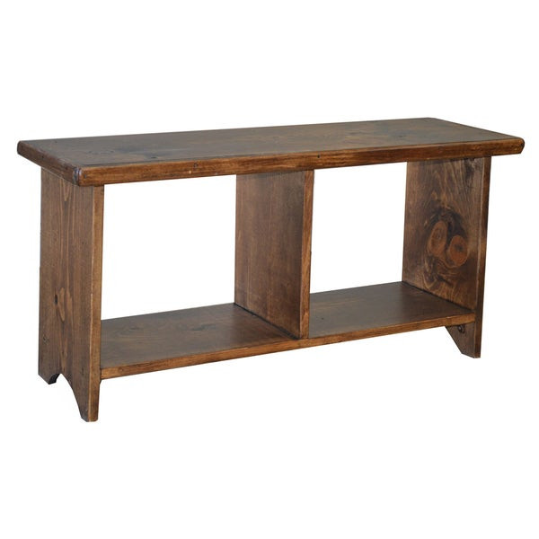 Rustic Wood Storage Bench
 Shop Rustic Pine 2 Cubby Storage Bench Overstock