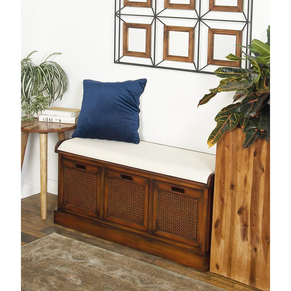Rustic Wood Storage Bench
 Alaterre Furniture Modesto Rustic Natural Storage Bench