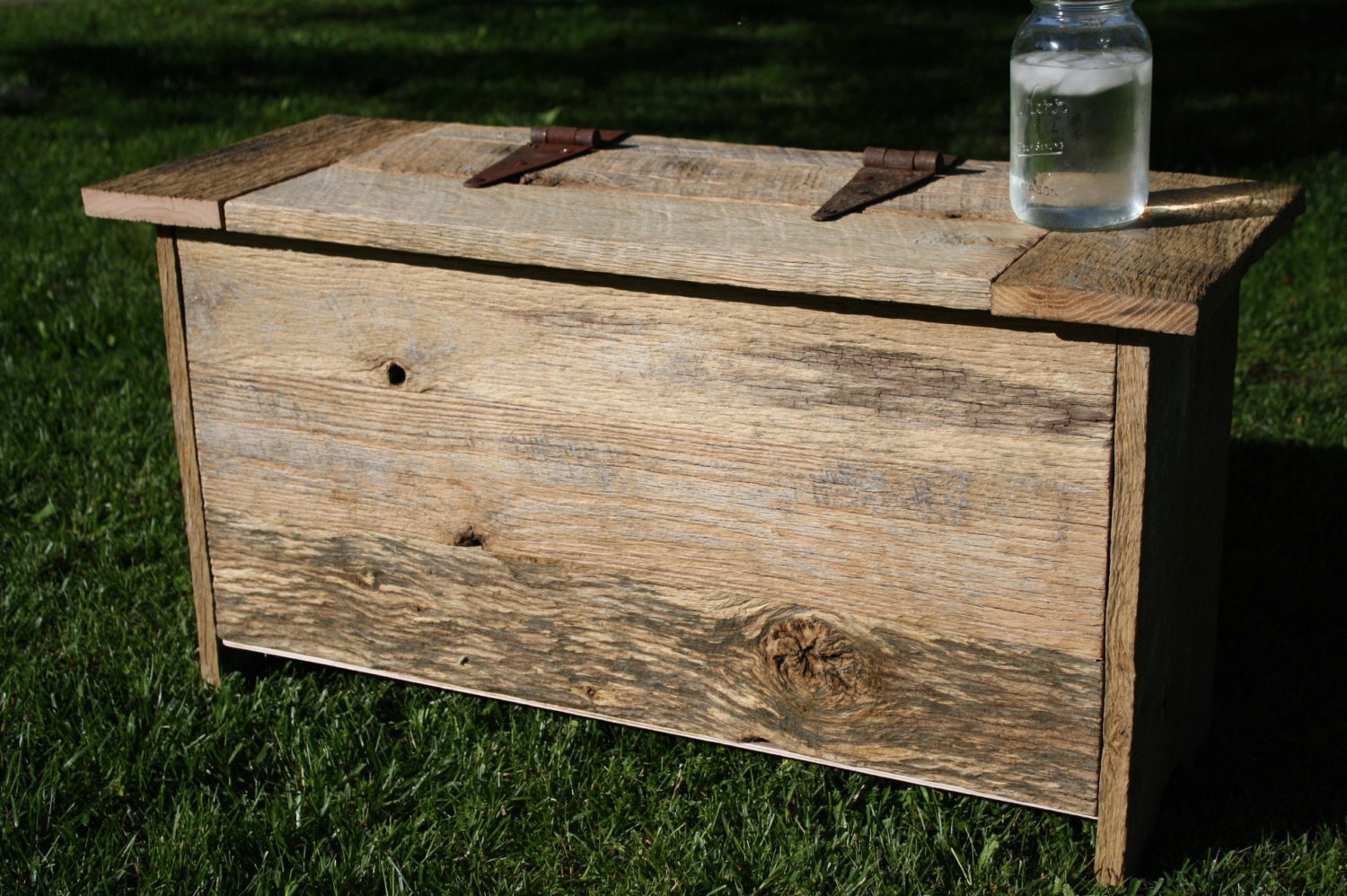 Rustic Wood Storage Bench
 Rustic Barn Wood Storage Chest Table or Bench by