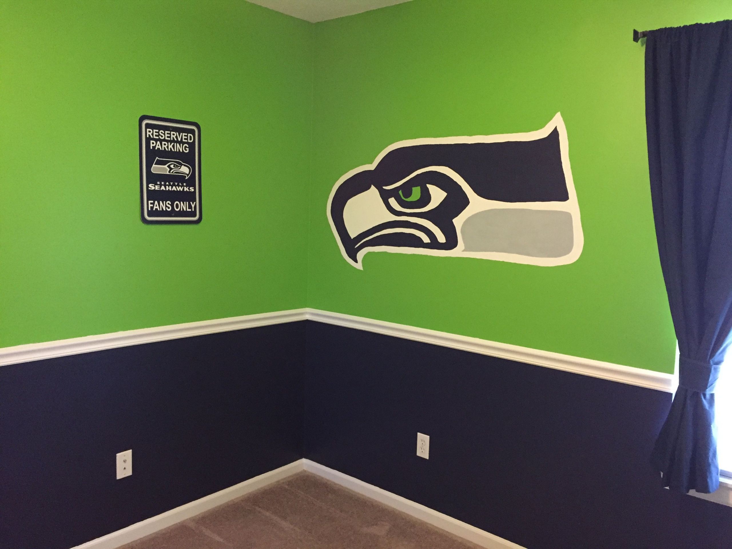 Seattle Seahawks Bedroom Decor
 Seahawks bedroom paint scheme