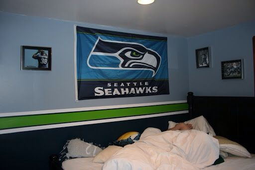 Seattle Seahawks Bedroom Decor
 9 best images about Seahawks room for dylan on Pinterest
