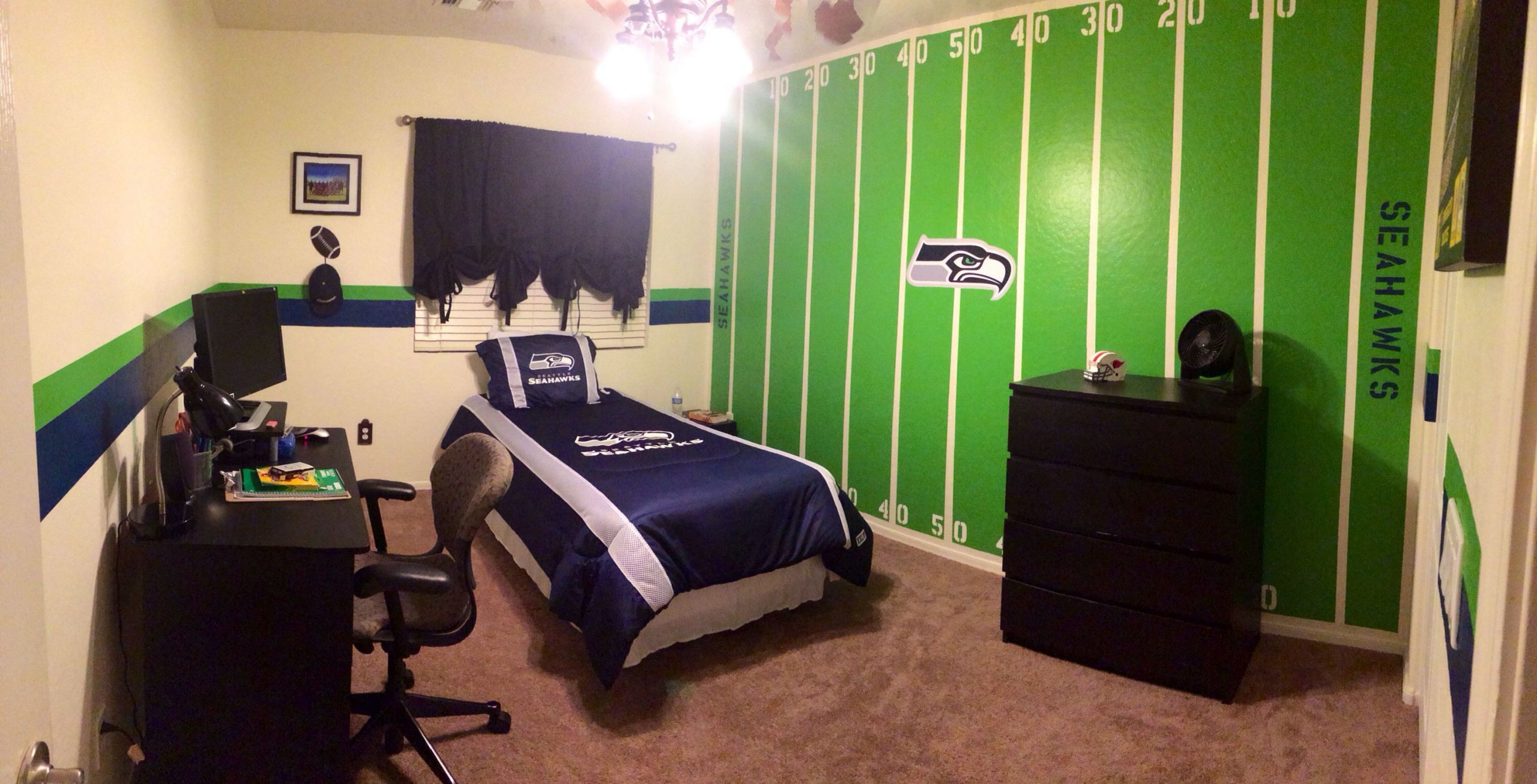 Seattle Seahawks Bedroom Decor
 Boys bedroom Seattle Seahawks fan Football