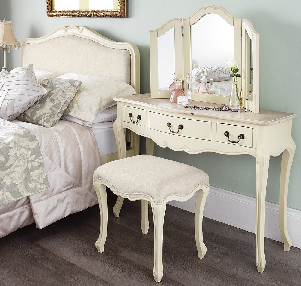 Shabby Chic Bedroom Furniture
 Shabby Chic Champagne Dressing Table Mirror