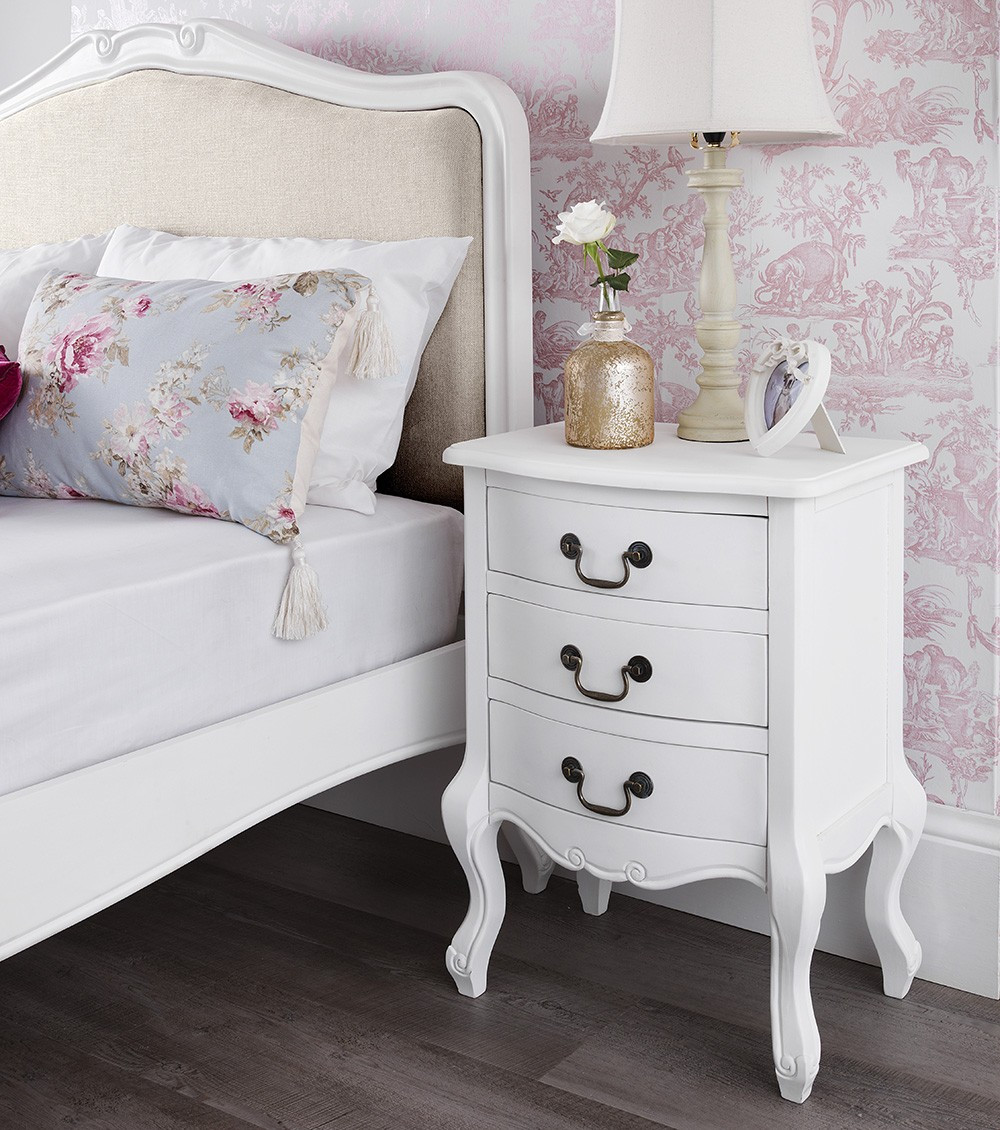 Shabby Chic Bedroom Furniture
 Shabby Chic White Upholstered Double Bed