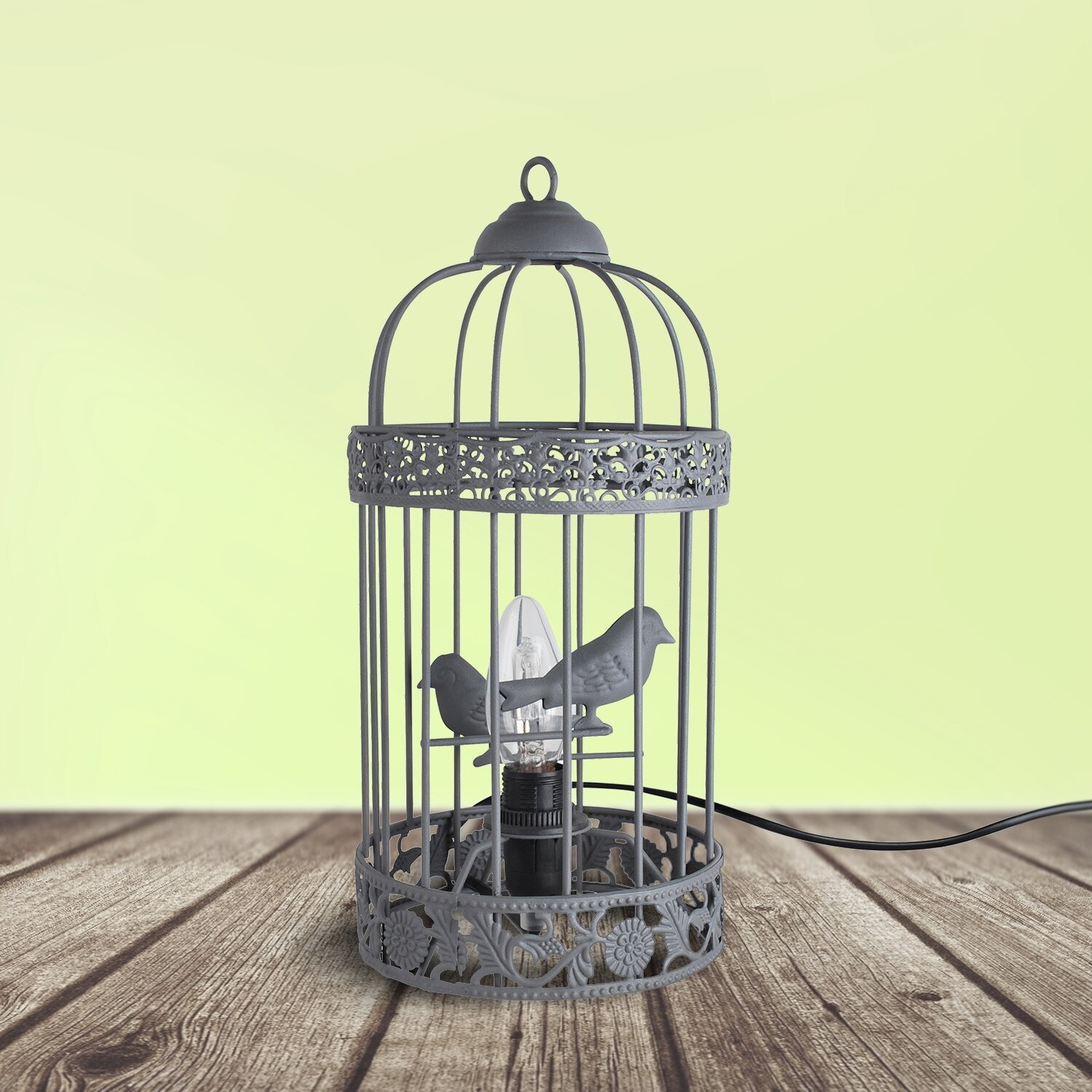 Shabby Chic Bedroom Lamp
 Shabby Chic Grey Birdcage Table Lamp Bedside Light