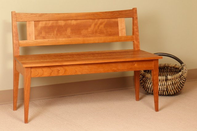 Shaker Storage Bench
 SHAKER BENCH WITH LOW BACK Traditional Indoor Benches