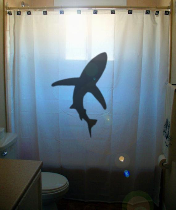 Shark Bathroom Decor
 shark shower curtain kids bathroom decor bath curtains