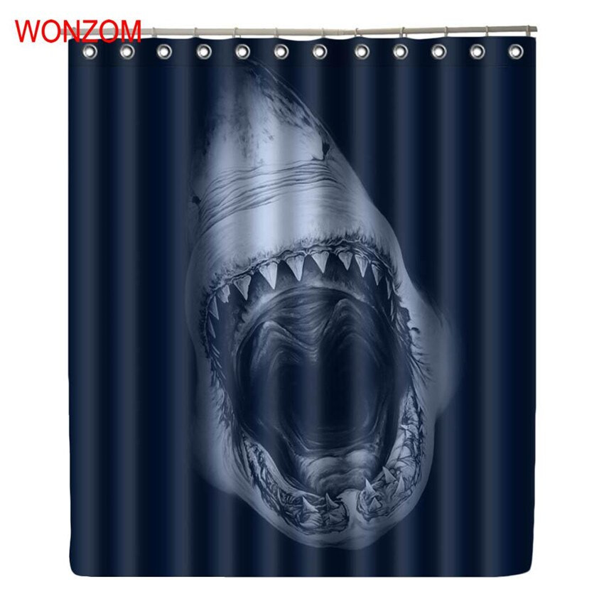 Shark Bathroom Decor
 WONZOM Shark Shower Curtains For Bathroom Decor Modern