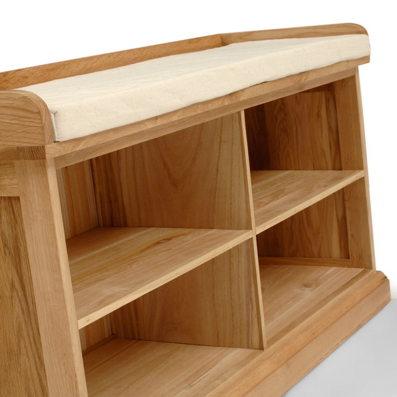 Shoe Storage Bench With Cushion
 Appleby Oak Shoe Storage Bench with Cushion – Goodglance